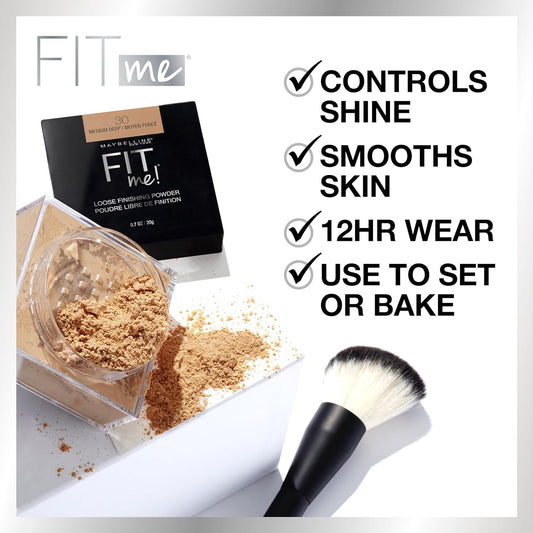 Fit Me Loose Setting Powder, Face Powder Makeup & Finishing Powder, Light Medium, 1 Count